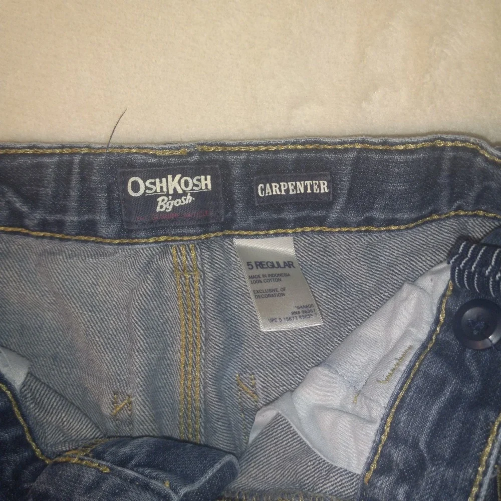 OshKosh B'gosh Carpenter Jeans Kids 5R  Dark Blue E-Z Adjust Waist Utility